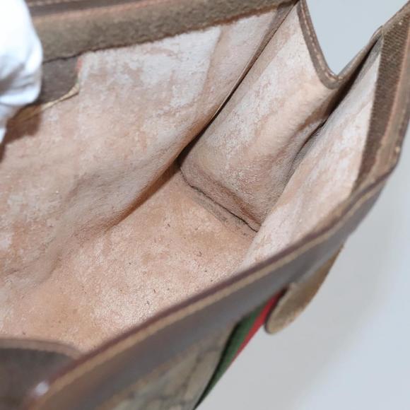 GUCCI GG Supreme Web Sherry Line Clutch Bag PVC Beige 89 01 002 Auth BA2440 - Picture 10 of 16